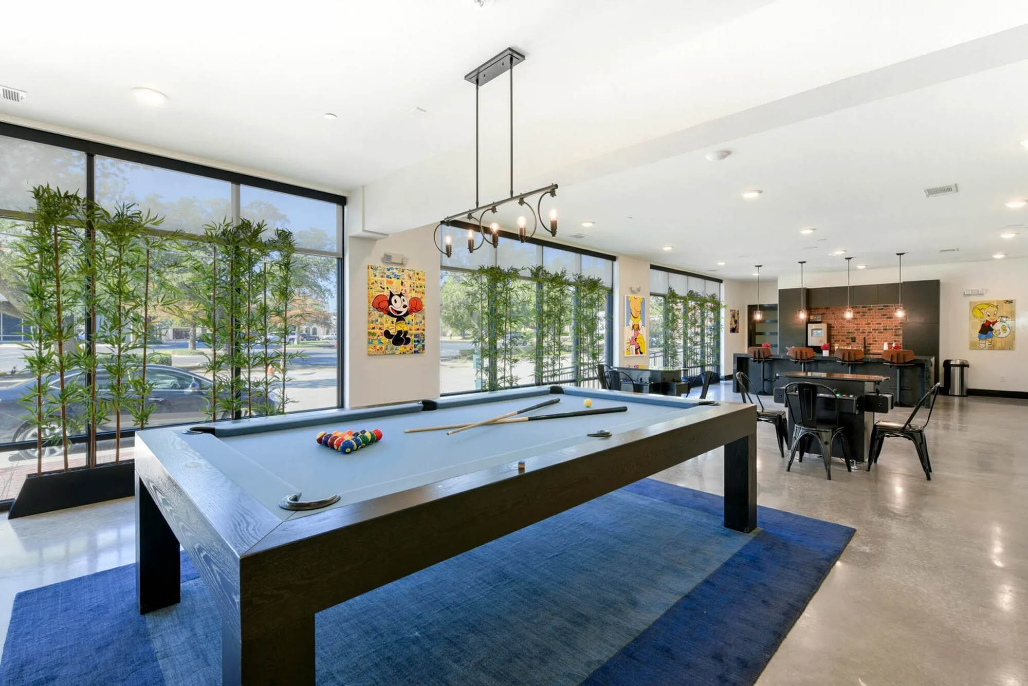 Billiards table in common space
